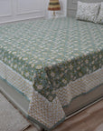 Floral bedding India, Printed cotton flat sheet, Boho chic bedding cotton, Nature printed bed linens, Soft cotton shams, Farmhouse floral bedding.