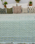 Pure Cotton Hand Block Printed Floral Winter Quilt/Blanket – Soft, Cozy and Elegant