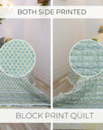 Pure Cotton Hand Block Printed Floral Winter Quilt/Blanket – Soft, Cozy and Elegant