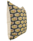 Handblock Printed Black & Brown Elephant Throw Pillow Covers for Couch Farmhouse Decor in Linen Blend