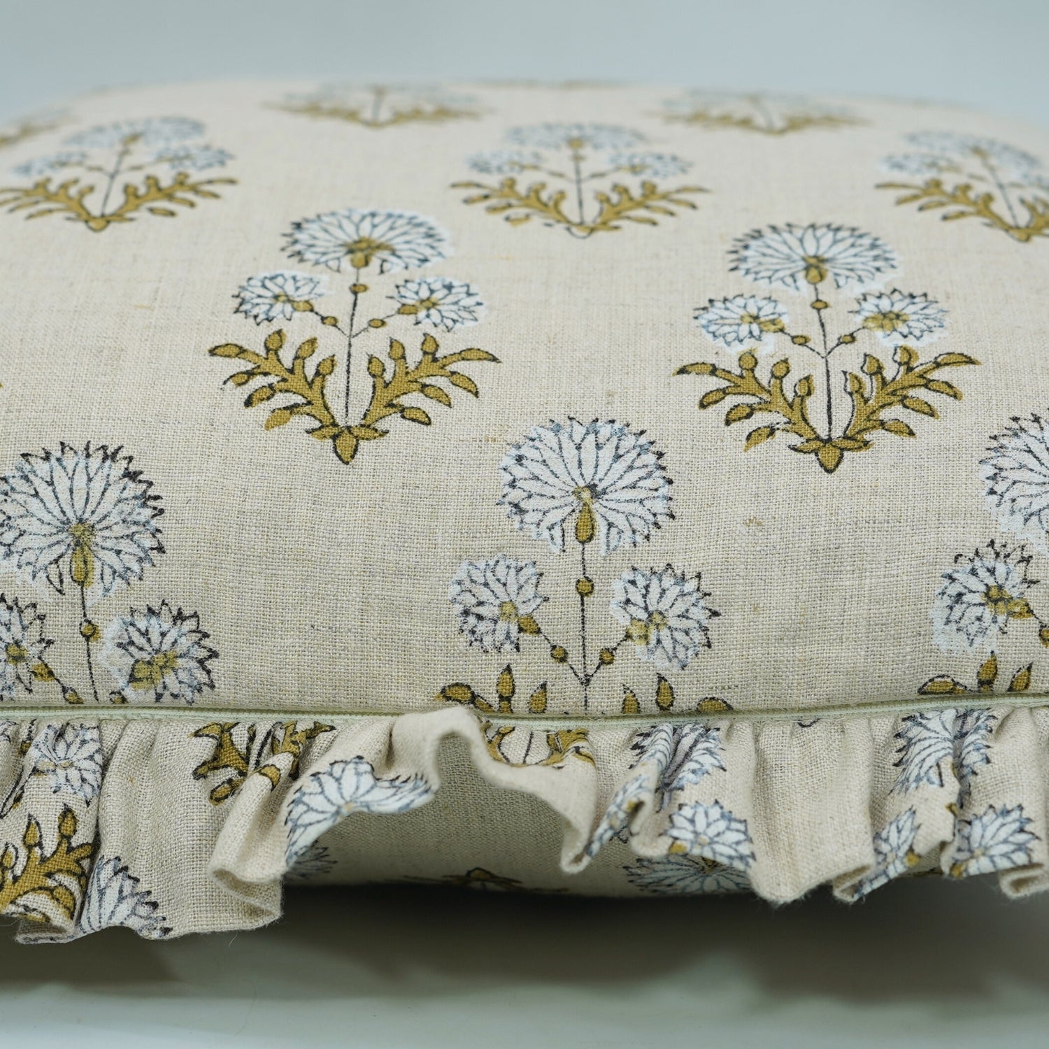 Green - Bagh Hand Block Print Cushion Cover 39