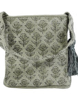 BLOCK PRINTED LINEN FLORAL BASKETS STORAGE FOR HOME DECOR & SHOPPING ORGANIZER - TARANGINI