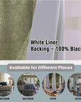 Thick Linen Blackout Floral Curtains - Hand Block Printed Window Treatment - Manikarnika