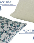 Block Printed Pillow Cover For Sofa Couch Or Bed - Pure Linen - Pushpa Varsha