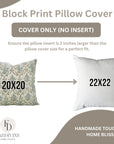 Designer Floral HandBlock Printed Linen Cushion Wrap/Cases - Vishal Pushpa