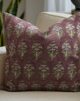 Pure Linen Block Printed Designer Boho Pillow/Cushion Cover - Mor Mukut