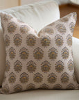 Designer Hand Block Printed Duck Canvas Throw Pillow Cover - Bheeshma