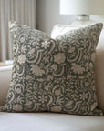 Decorative Coral Floral Block Printed Throw Pillows Cover - Kundanvan