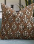 Handblock Printed Floral Designer Cushion Covers 16X16 - Neelgagan - Duck Canvas