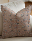 Block Printed Pillow Cover For Sofa/Couch Or Bed - Heavy Linen - Saraswati