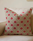 Square/Lumber Block Printed Pillow Cover - Thick Linen - Raj Bhog