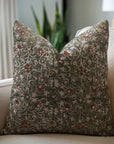 Pure Linen Block Printed Designer Boho Pillow/Cushion Cover - Mahalakshmi