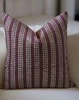 Square/Lumber Block Print Pillow Cover - Duck Canvas Cotton - Choco Chips