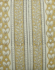 Titlee Mustard Floral Pure Linen Cushion Cover With Border – Elegant Handmade Home Accent By Fabdivine