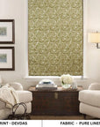 Hand Block Printed Floral Roman Shade in Pure Linen Curtain Blackout Window Blind – DEVDAS