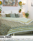 Artisanal Block Printed Cotton Quilt – Medium Weight & Cozy Comfort