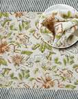Decorative Printed Cotton Waffle Hotel Hand Towels Papaya Leaf Brown and Green By Fabdivine