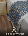 Handmade Block Printed Floral Cotton Quilt – Warm and Elegant