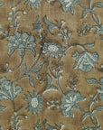 Block Printed Floral Throw Pillow Cover For Sofa/Couch Or Bed in Pure Linen - Nayab