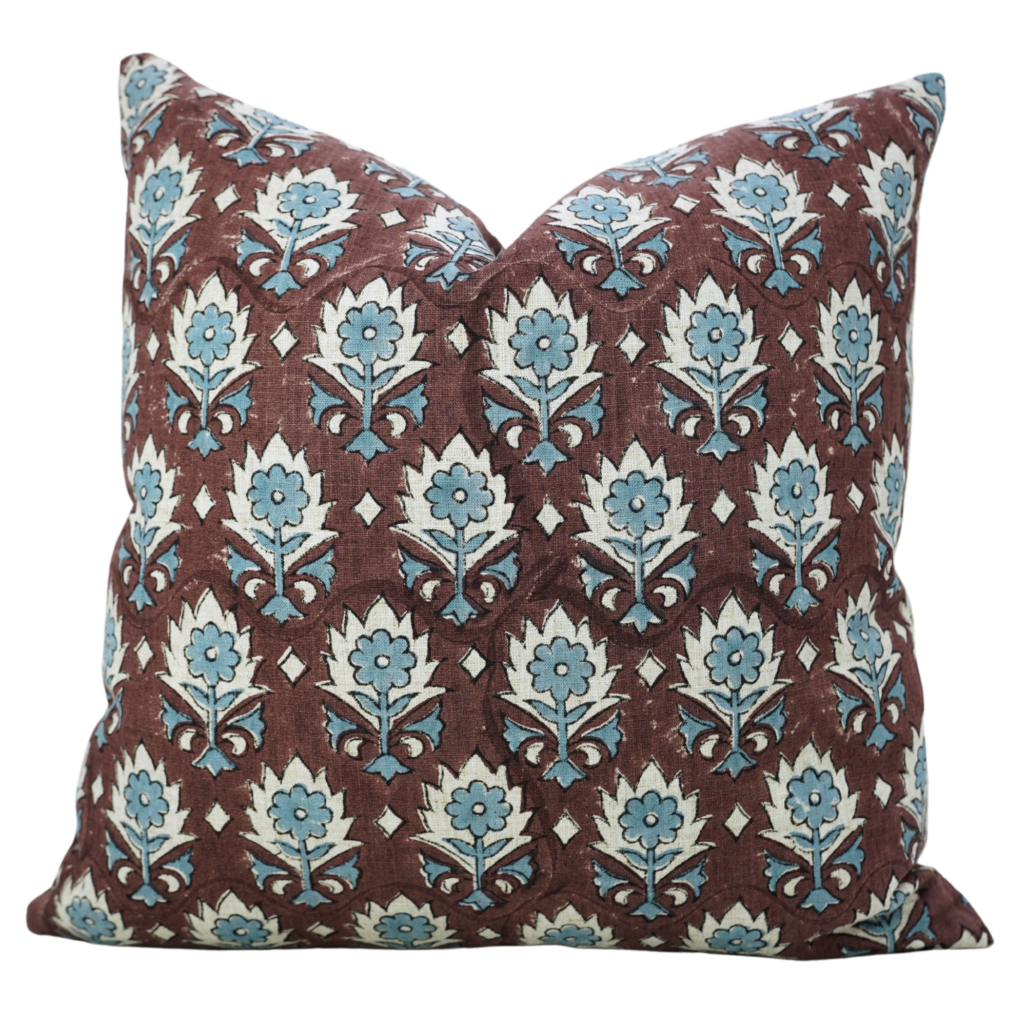 Handmade Boho Floral Throw Cushion Cover in Gray Viscose Linen for Sofa or Couch Decor - Kusum
