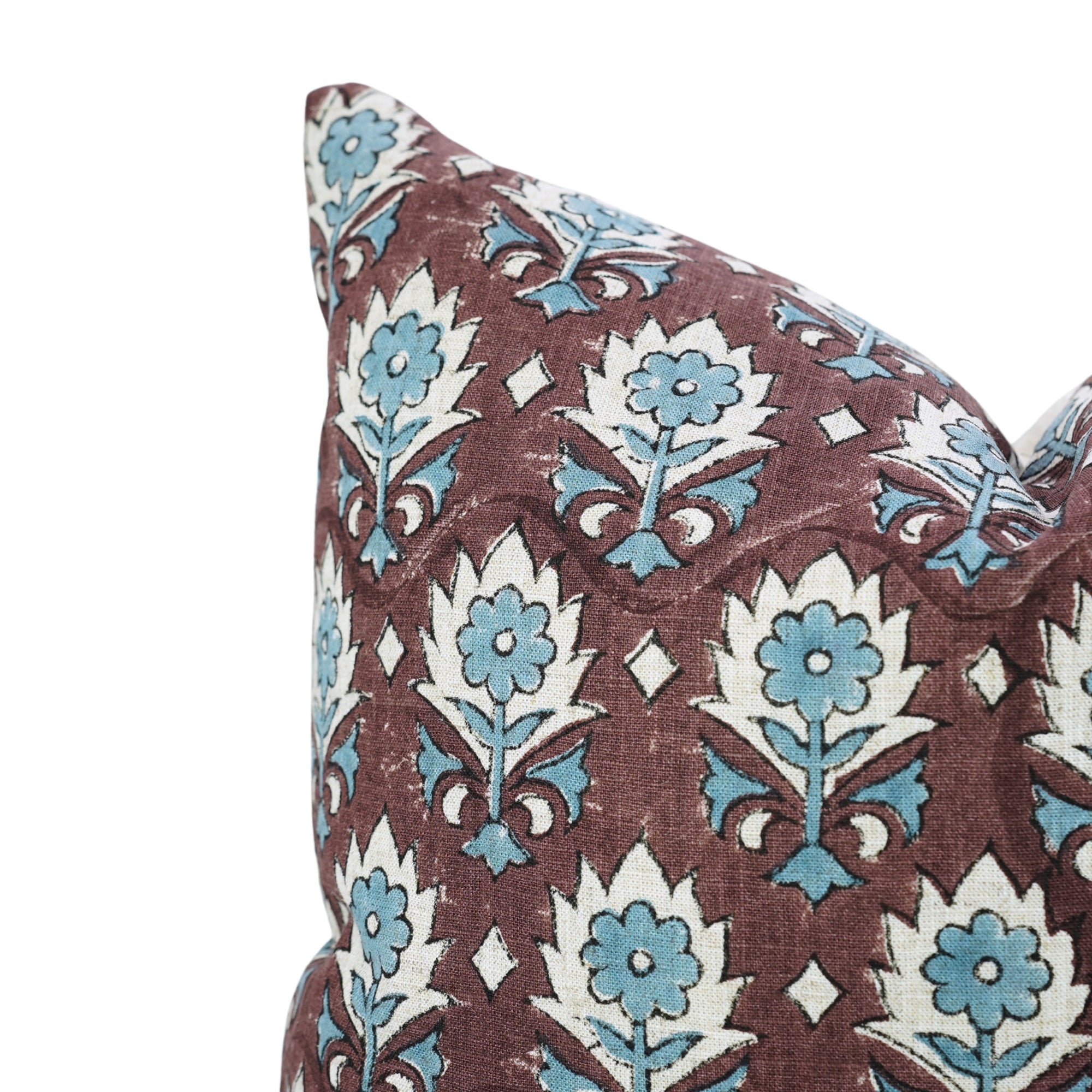 Handmade Boho Floral Throw Cushion Cover in Gray Viscose Linen for Sofa or Couch Decor - Kusum