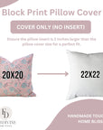 Handcrafted Light Pink and Gray Floral Throw Square Pillow Case in Viscose Linen – Rameshwaram