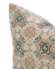 Indian Hand Printed Black and Brown Floral Throw Cushion Case in Pure Linen – Chakrvyuh Design