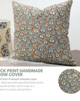 Elegant Handmade Block Printed Viscous Linen Pillow Cover - Heart Wine