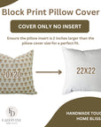 Block Printed Pure Linen Farmhouse Pillows