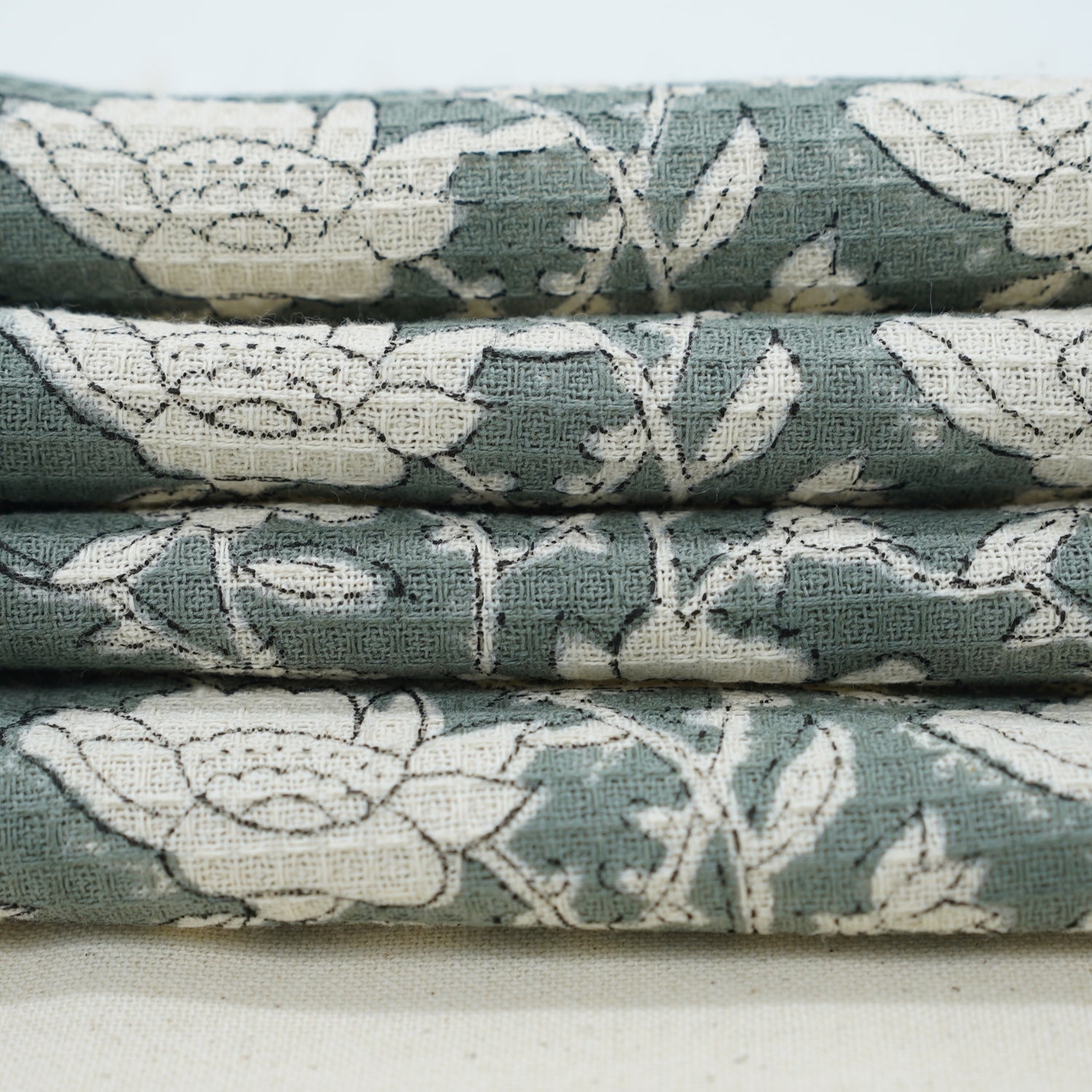 Handblock Bathroom Hand Towels Cotton Waffle Soft & Luxurious in Gray - Dhruv