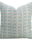 Hand Block Printed Thick Linen Designer Pillow Cover - Blue Garud