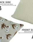 Handmade Block Patterned Print in Spanish Gray & Brown Elegant Floral Thick Linen Cushion Case - Kirti