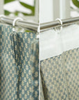 Linen Block Print Room Curtains - Bohemian Indian Decor For Windows Valance - Hariyali