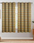 Floral Blackout Linen Curtain with Hand Block Print - Decorative Thick Fabric Window Drapes - Mormukut