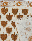 Handmade Block Printed Cotton Towels Waffle Weave For Bathrooms & Kitchens - Udaan Brown By Fabdivine