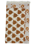 Handmade Block Printed Cotton Towels Waffle Weave For Bathrooms & Kitchens - Udaan Brown By Fabdivine