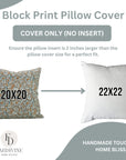 Elegant Handmade Block Printed Viscous Linen Pillow Cover - Heart Wine