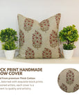 Block print Pillow cover for sofa, couch or bed- Pure Linen- VIRAT - Fabdivine