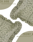 Block Printed Floral Pure Linen Frill Pillow Cover - Ola Vrishti