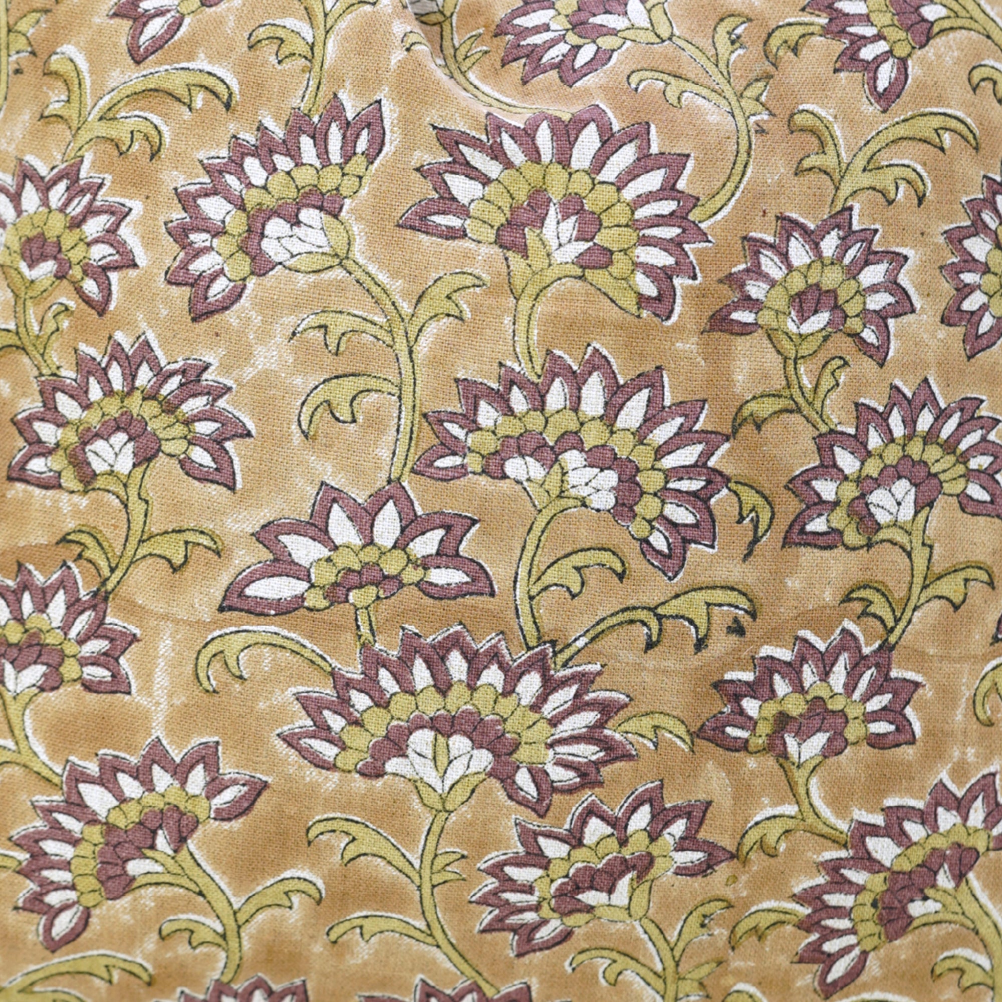 Handcrafted Chocolate Brown and Green Floral Boho Cushion Cover in Pure Linen – Rajnigandha