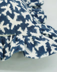 Block Printed Floral Off-Whhite Linen Pillow Cover - Pushpak Viman