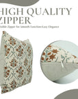 Block Printed Pillow Cover For Sofa/Couch Or Bed - Pure Linen - Vishal Pushp