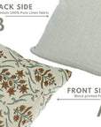 Block Printed Pillow Cover For Sofa/Couch Or Bed - Pure Linen - Vishal Pushp
