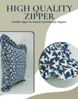 Block Printed Floral Off-Whhite Linen Pillow Cover - Pushpak Viman