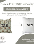 Block Printed Pillow Cover For Sofa/Couch Or Bed - Pure Linen - Vishal Pushp
