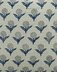 Block Printed Floral Pure Linen Living Room Pillow Cover - Gandapushp