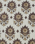 Kusum Brown Viscose Linen Handblock Floral Cushion Cover - Elegant, Artisan Crafted By Fabdivine