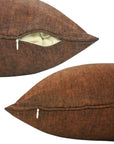 Handmade Brown Solid Linen House Warming Cushion Cover in Brown For Home Decor