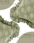 Hand Block Printed Thick Linen Dark Green Cushion Cover- Rohini