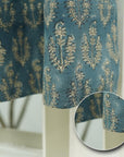 Hand Block Print Linen Blackout Curtains - Indian Fabric Room Decor - Neel Gagan